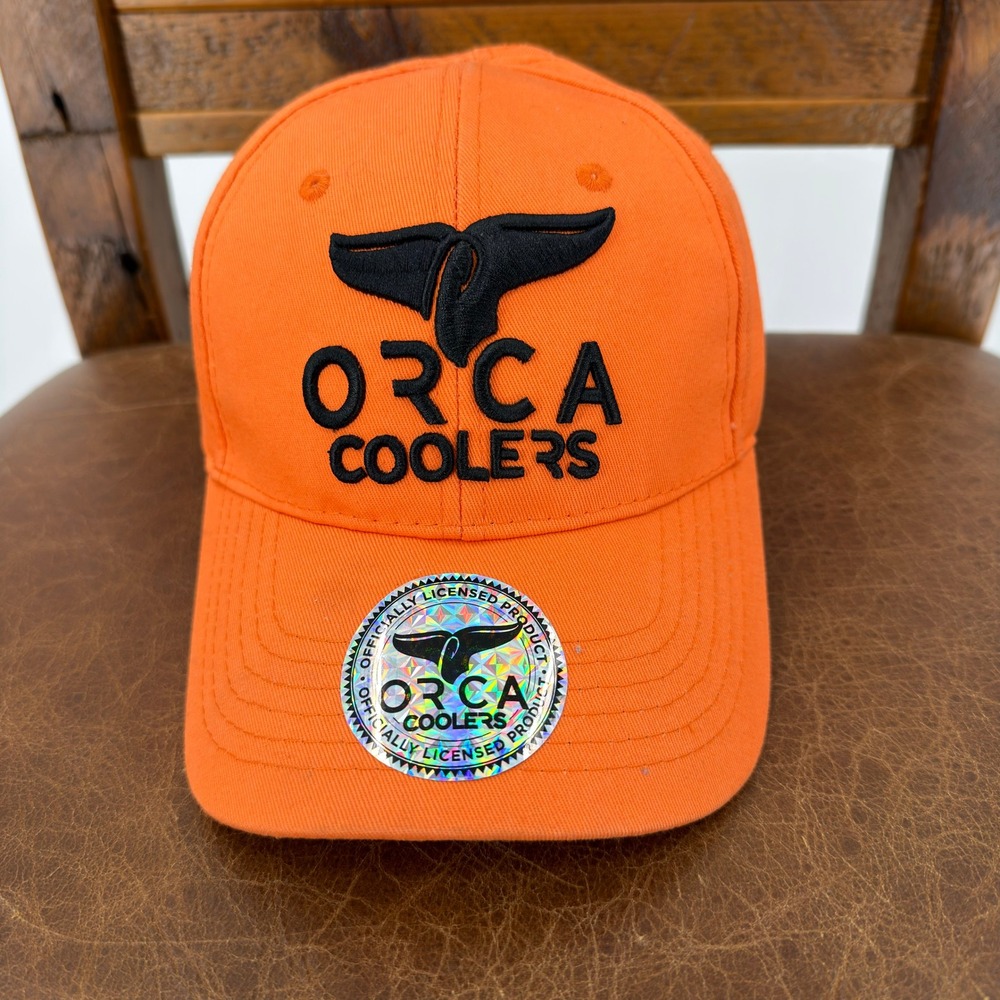 ORCA Coolers Hat Baseball Cap Unisex OSFA‎ Orange Good Snapback Embroidered Logo